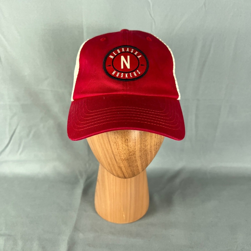 Captivating Headwear Nebraska Huskers Trucker Hat Mens Red Mesh Snapback Cap